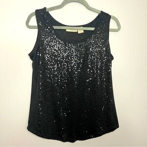 Allison Brittney Black Sequined Tank Size Large